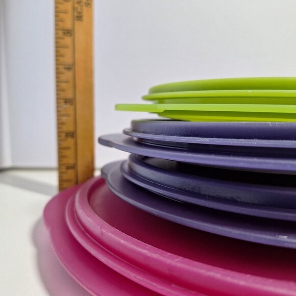 Flat Out Tupperware Collapsible Lot 8 1/4 cup Pink 4c Purple 3c Green - Picture 3 of 7